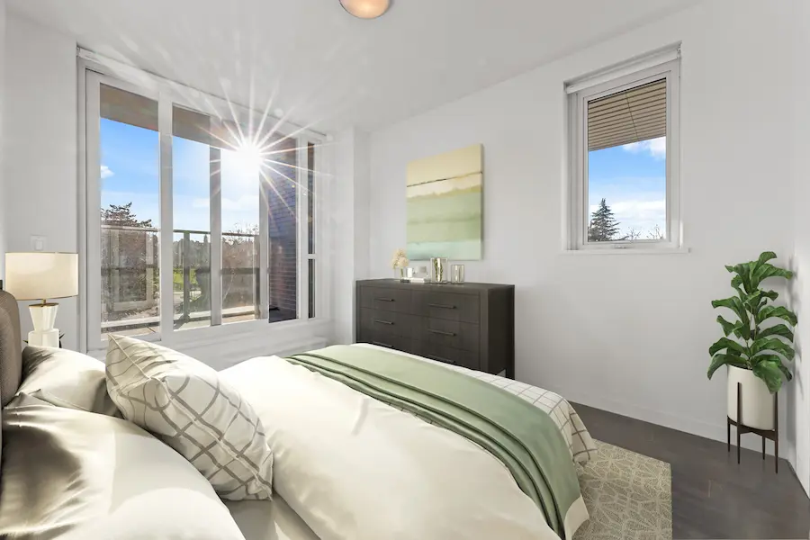 Arbutus Residences Bedroom with light from window